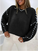 Blusa Feminina Tricot Inverno Gola Redonda