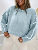 Blusa Feminina Tricot Inverno Gola Redonda