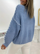 Blusa Feminina Tricot Inverno Gola Redonda