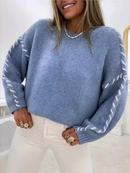 Blusa Feminina Tricot Inverno Gola Redonda