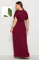 Vestido feminino plus size em V profundo