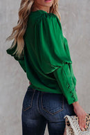 Blusa de cetim plissada casual
