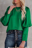 Blusa de cetim plissada casual