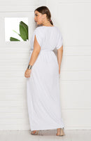 Vestido feminino plus size em V profundo