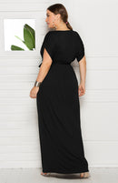 Vestido feminino plus size em V profundo