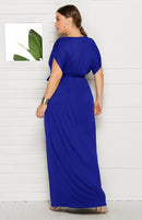 Vestido feminino plus size em V profundo
