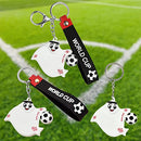 Chaveiro La'eeb 3 peças Pingente 2022 Copa do Mundo Catar Mascote La'eb Mochila Ornamento Acessórios Chave Bolsa Masculina e Feminina Pingente Boneca de Futebol, Branco, G