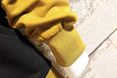 Moletom com capuz masculino GURUNVANI com cores contrastantes, Amarelo, XL