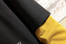 Moletom com capuz masculino GURUNVANI com cores contrastantes, Amarelo, XL