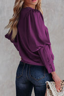 Blusa de cetim plissada casual
