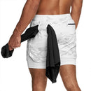 Bermudas 2 em 1 corrida, jogging, fitness, esporte, academia, treino