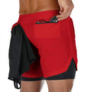 Bermudas 2 em 1 corrida, jogging, fitness, esporte, academia, treino
