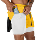 Bermudas 2 em 1 corrida, jogging, fitness, esporte, academia, treino