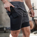 Bermudas 2 em 1 corrida, jogging, fitness, esporte, academia, treino