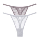 2 peças/conjunto de malha calcinha fio dental feminina