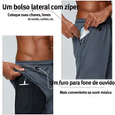 Bermudas 2 em 1 corrida, jogging, fitness, esporte, academia, treino