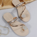 Strass Carta Glamour Sandálias rasteiras femininas