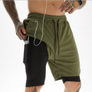 Bermudas 2 em 1 corrida, jogging, fitness, esporte, academia, treino
