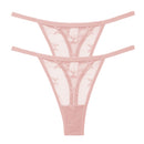 2 peças/conjunto de malha calcinha fio dental feminina