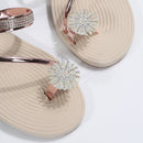 Strass Carta Glamour Sandálias rasteiras femininas