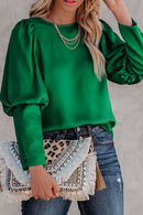 Blusa de cetim plissada casual