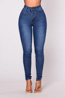 Jeans skinny de cintura alta feminino