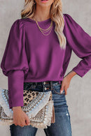 Blusa de cetim plissada casual