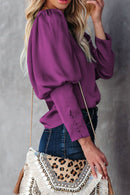 Blusa de cetim plissada casual