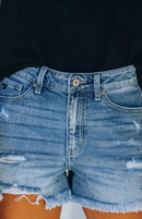 Shorts jeans feminino irregular de serapilheira