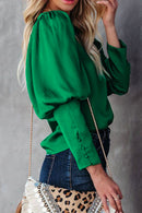 Blusa de cetim plissada casual