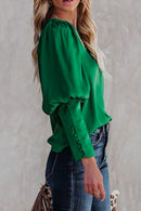 Blusa de cetim plissada casual