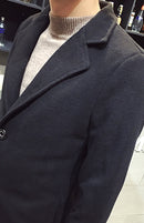 Casaco longo de lã masculino
