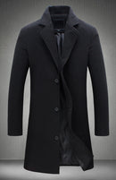 Casaco longo de lã masculino