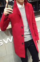 Casaco longo de lã masculino