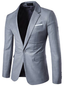 Jaqueta masculina de terno fino de negócios, terno único