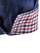 Camisa casual masculina com remendo de bolso de couro camisa de manga comprida camisa jeans