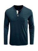 Camiseta masculina de manga comprida de cor sólida