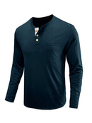 Camiseta masculina de manga comprida de cor sólida