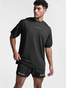 Camiseta masculina tamanho grande essencial de cor sólida