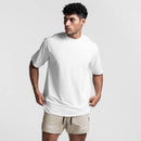 Camiseta masculina tamanho grande essencial de cor sólida