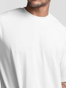 Camiseta masculina tamanho grande essencial de cor sólida