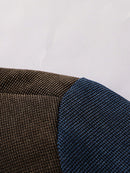 Jaqueta juvenil casual azul espessada com bolso na costura lateral e sem capuz