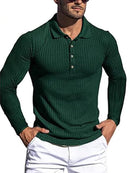 Camisa polo de manga longa com tira vertical alta elástica masculina nova camisa polo de fundo de malha fina