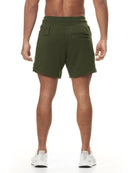 Shorts de corrida masculinos de cor sólida que absorvem o suor