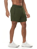 Shorts de corrida masculinos de cor sólida que absorvem o suor