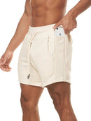 Shorts de corrida masculinos de cor sólida que absorvem o suor