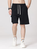 Shorts cargo masculinos de mídia mista