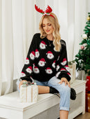 Camisola de manga comprida de malha de natal para mulher