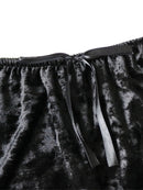 Sexy veludo com decote em v roupa interior conjunto de duas peças lingerie sexy conjunto de homewear