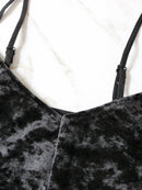 Sexy veludo com decote em v roupa interior conjunto de duas peças lingerie sexy conjunto de homewear